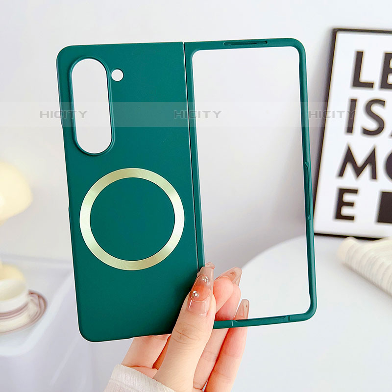 Funda Dura Plastico Rigida Sin Marco Carcasa Mate con Mag-Safe Magnetic BH1 para Samsung Galaxy Z Fold5 5G Verde Noche