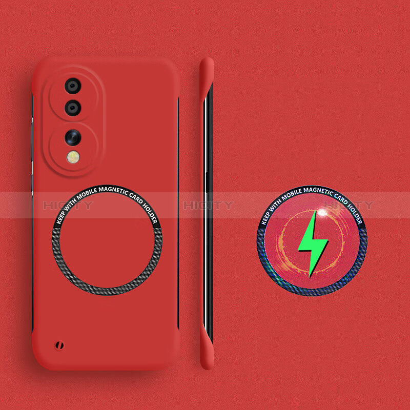 Funda Dura Plastico Rigida Sin Marco Carcasa Mate con Mag-Safe Magnetic para Huawei Honor 80 5G Rojo