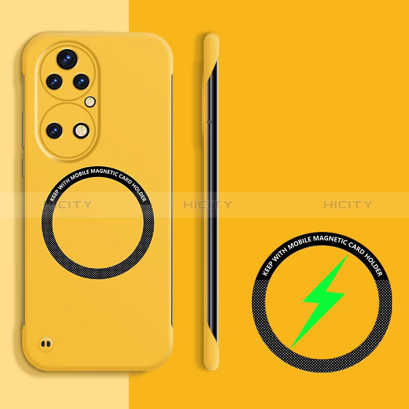 Funda Dura Plastico Rigida Sin Marco Carcasa Mate con Mag-Safe Magnetic para Huawei P50e Amarillo