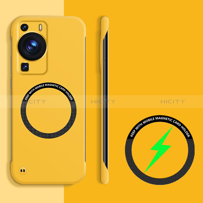 Funda Dura Plastico Rigida Sin Marco Carcasa Mate con Mag-Safe Magnetic para Huawei P60 Pro Amarillo