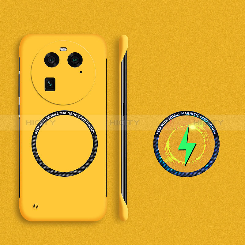 Funda Dura Plastico Rigida Sin Marco Carcasa Mate con Mag-Safe Magnetic para Oppo Find X6 Pro 5G Amarillo