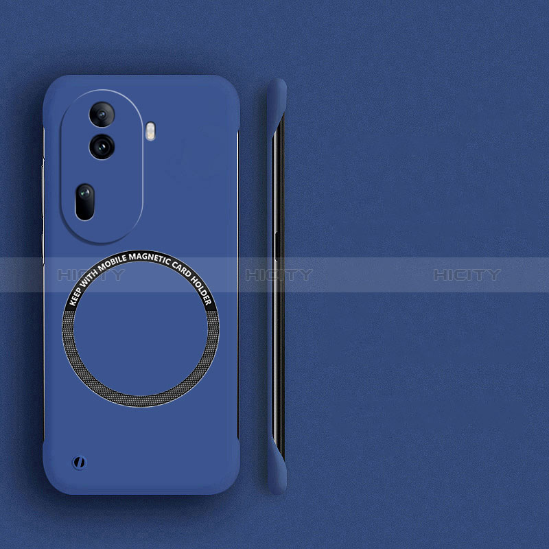 Funda Dura Plastico Rigida Sin Marco Carcasa Mate con Mag-Safe Magnetic para Oppo Reno11 Pro 5G Azul