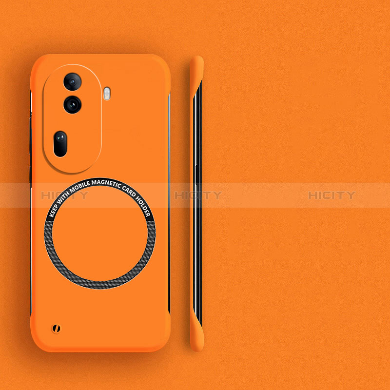 Funda Dura Plastico Rigida Sin Marco Carcasa Mate con Mag-Safe Magnetic para Oppo Reno11 Pro 5G Naranja