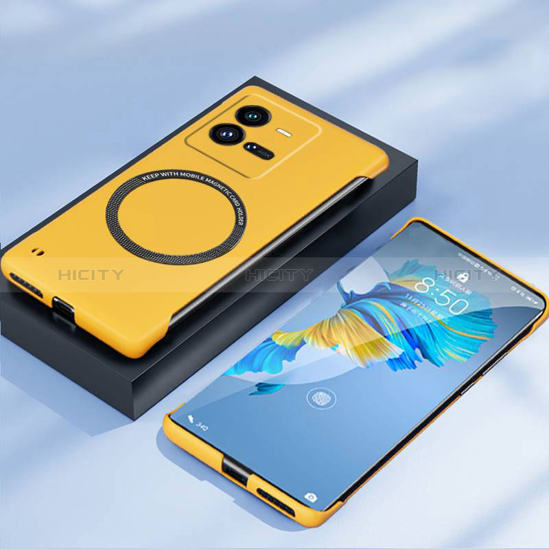 Funda Dura Plastico Rigida Sin Marco Carcasa Mate con Mag-Safe Magnetic para Vivo X80 Pro 5G Amarillo