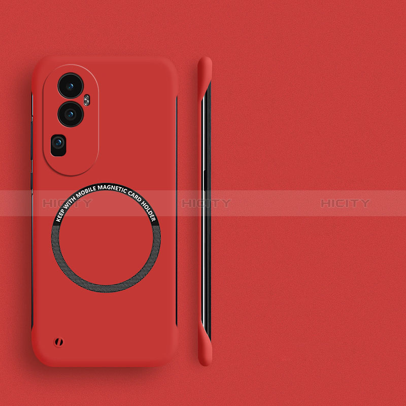 Funda Dura Plastico Rigida Sin Marco Carcasa Mate con Mag-Safe Magnetic S02 para Oppo Reno10 Pro+ Plus 5G Rojo