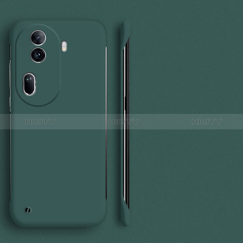 Funda Dura Plastico Rigida Sin Marco Carcasa Mate para Oppo Reno11 Pro 5G Verde Noche