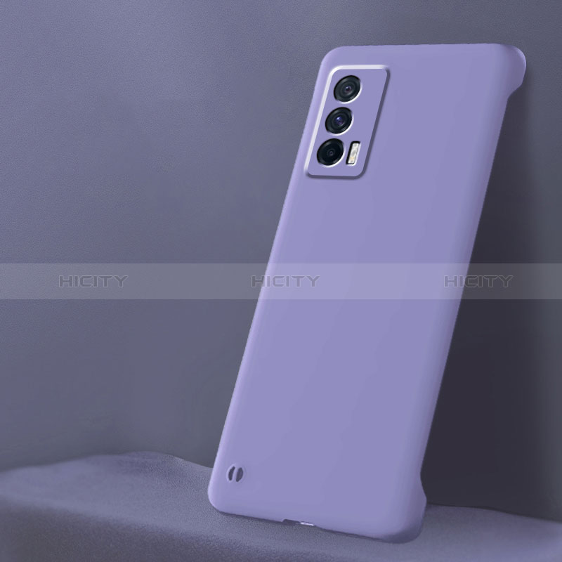 Funda Dura Plastico Rigida Sin Marco Carcasa Mate para Vivo iQOO 7 India 5G Purpura Claro