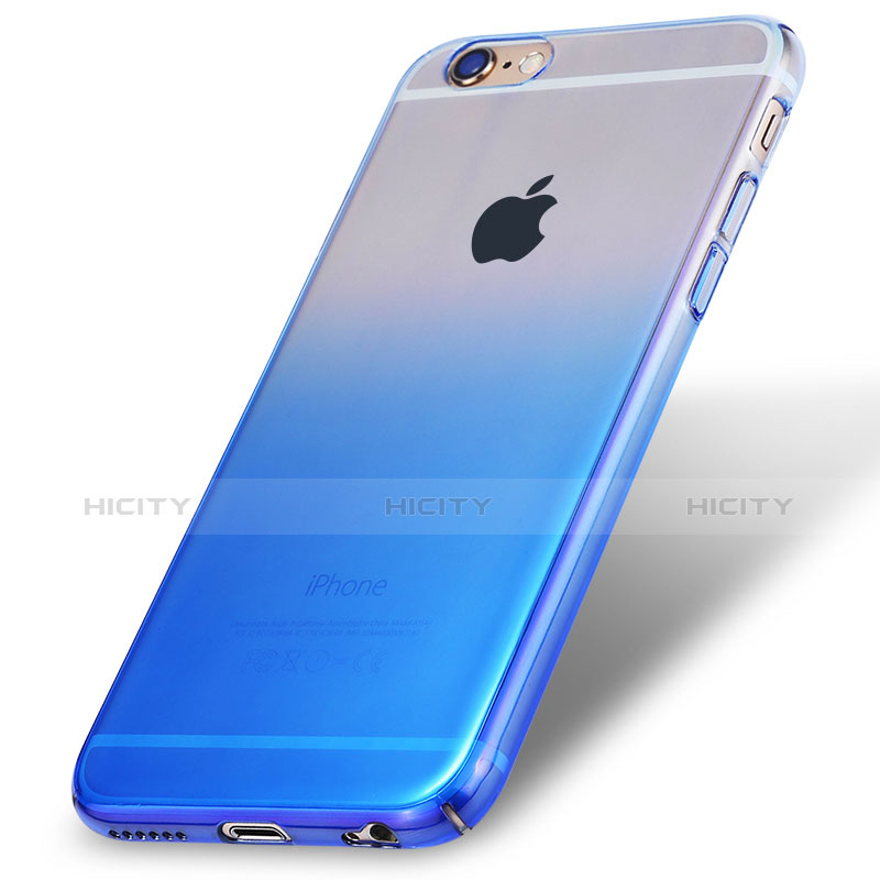 Funda Dura Plastico Rigida Transparente Gradient para Apple iPhone 6 Azul