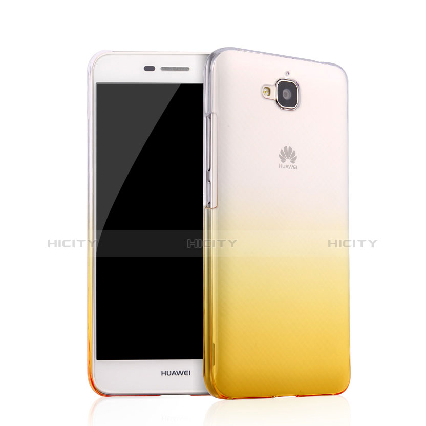 Funda Dura Plastico Rigida Transparente Gradient para Huawei Enjoy 5 Amarillo