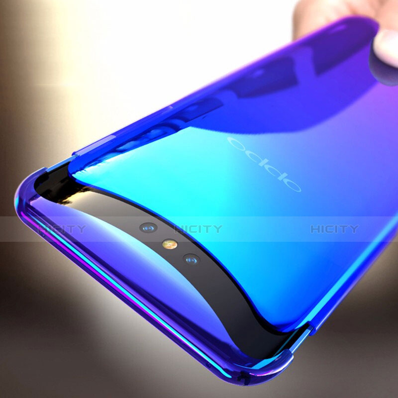 Funda Dura Plastico Rigida Transparente Gradient para Oppo Find X Azul