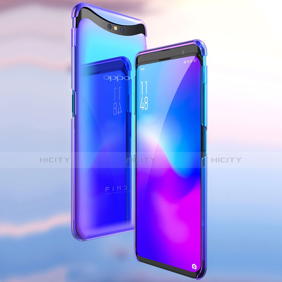 Funda Dura Plastico Rigida Transparente Gradient para Oppo Find X Azul