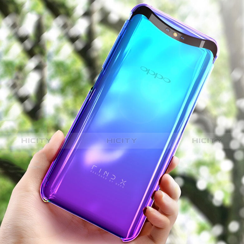 Funda Dura Plastico Rigida Transparente Gradient para Oppo Find X Super Flash Edition Azul