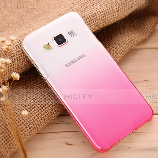 Funda Dura Plastico Rigida Transparente Gradient para Samsung Galaxy DS A300G A300H A300M Rosa