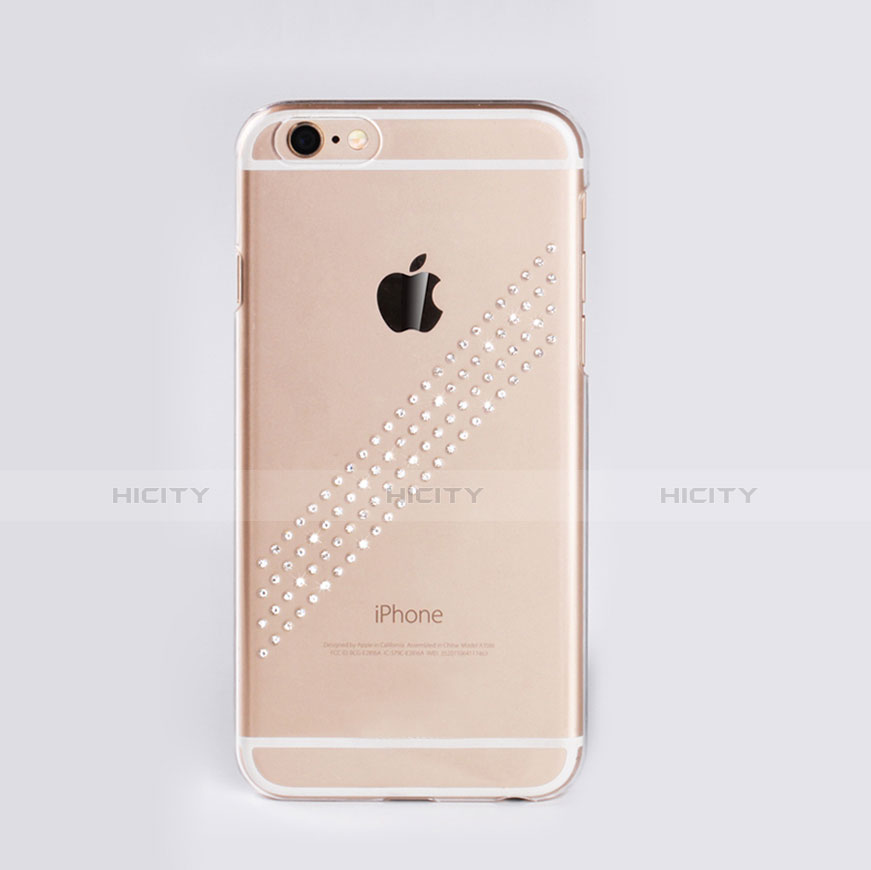 Funda Dura Rigida Lujo Diamante Brillante para Apple iPhone 6S Plus Blanco