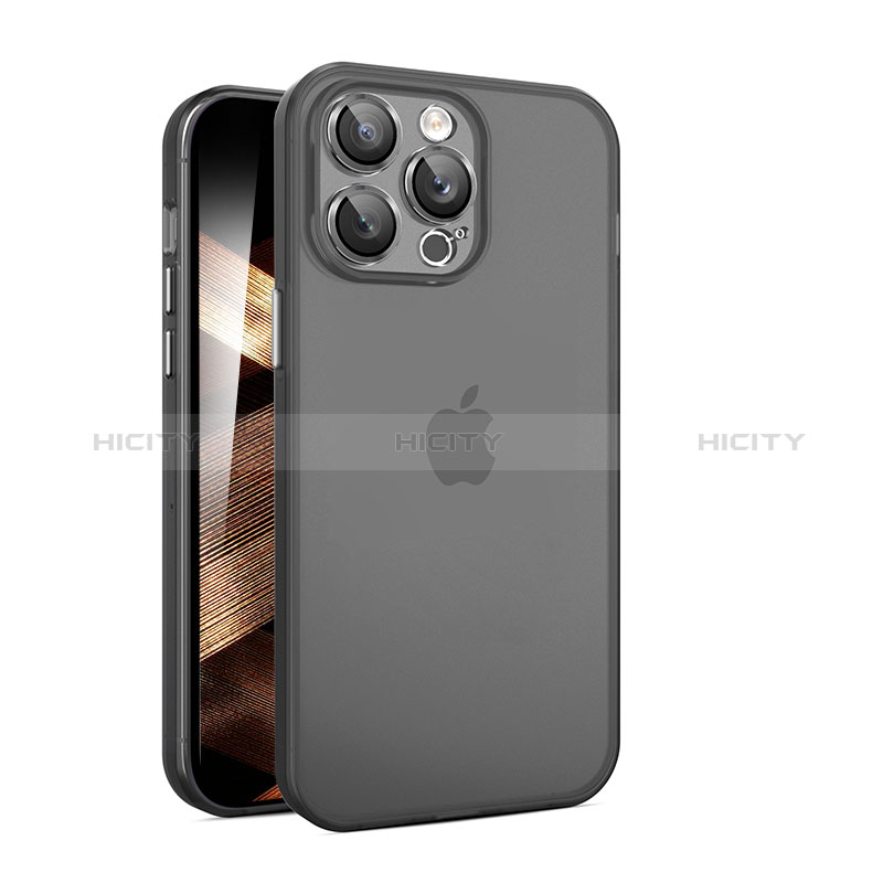 Funda Dura Ultrafina Carcasa Transparente Mate QC para Apple iPhone 15 Pro Max Negro