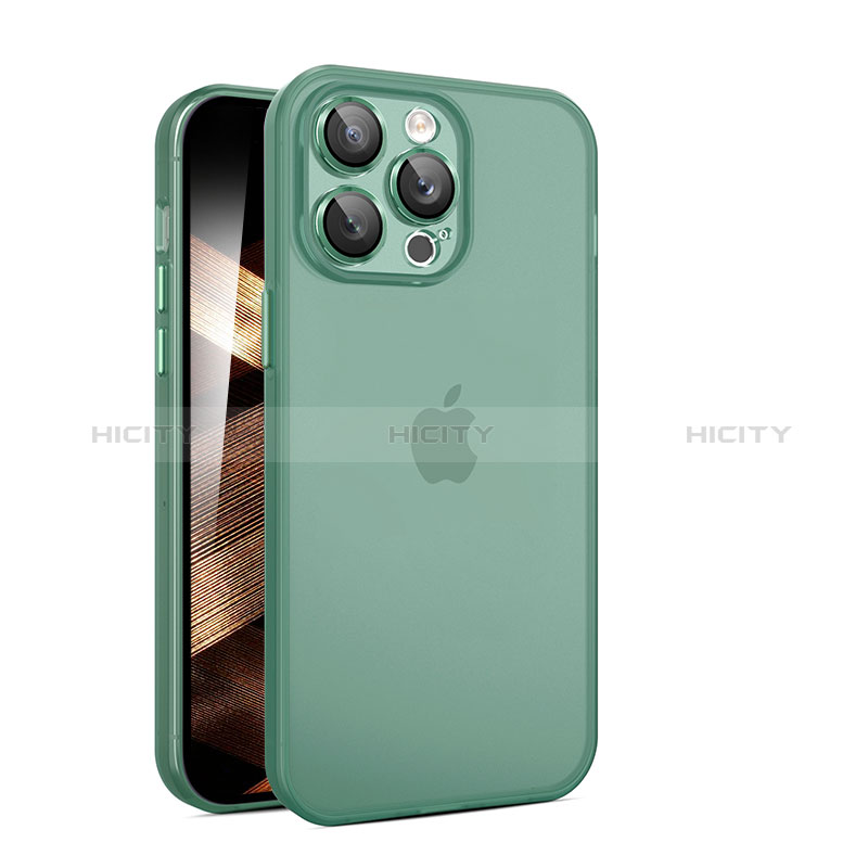 Funda Dura Ultrafina Carcasa Transparente Mate QC para Apple iPhone 15 Pro Verde