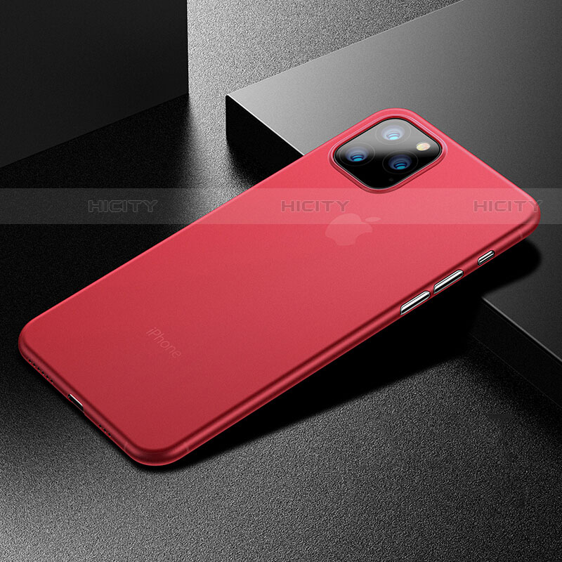 Funda Dura Ultrafina Carcasa Transparente Mate U04 para Apple iPhone 11 Pro Max Rojo