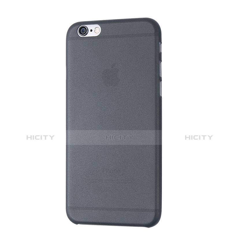 Funda Dura Ultrafina Transparente Mate para Apple iPhone 6 Gris Oscuro