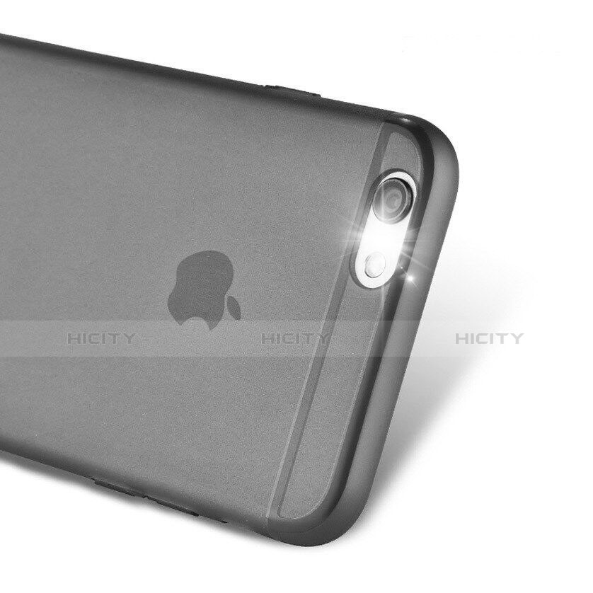 Funda Dura Ultrafina Transparente Mate para Apple iPhone 6 Gris Oscuro