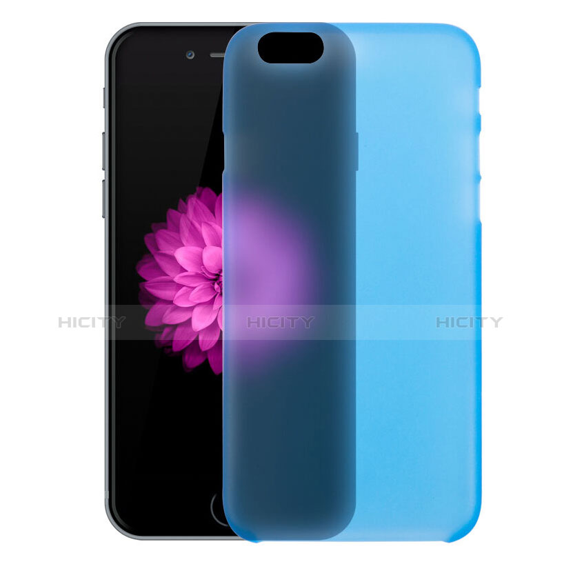 Funda Dura Ultrafina Transparente Mate para Apple iPhone 6 Plus Azul