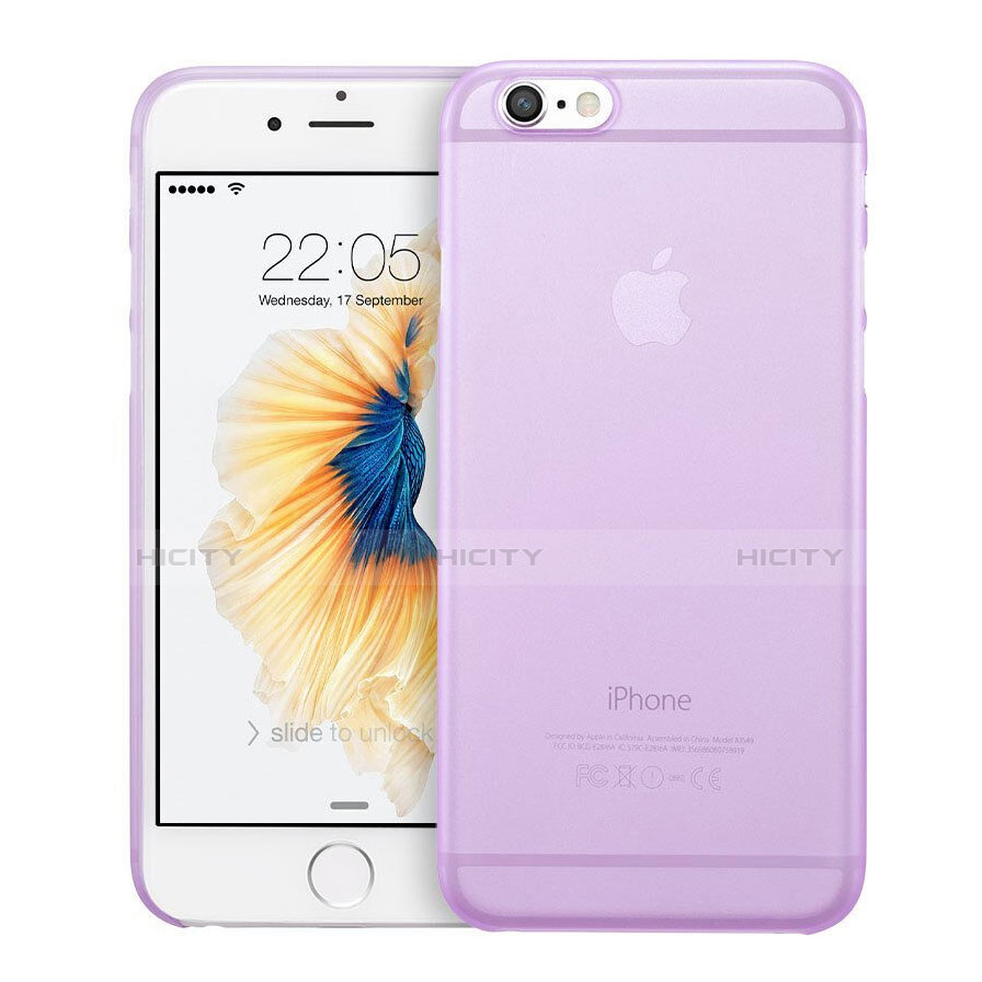 Funda Dura Ultrafina Transparente Mate para Apple iPhone 6 Plus Morado