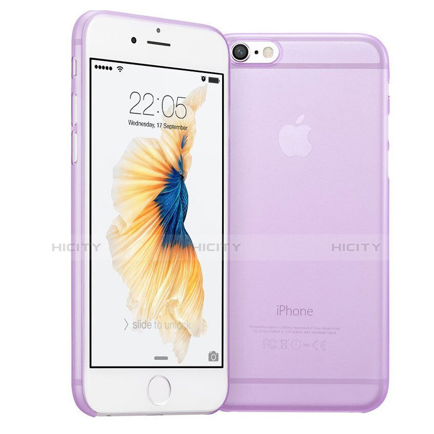 Funda Dura Ultrafina Transparente Mate para Apple iPhone 6 Plus Morado