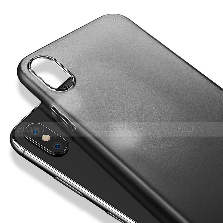 Funda Dura Ultrafina Transparente Mate para Apple iPhone Xs Negro