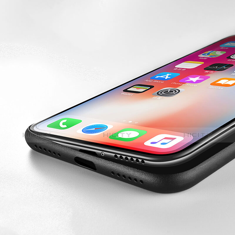 Funda Dura Ultrafina Transparente Mate para Apple iPhone Xs Negro