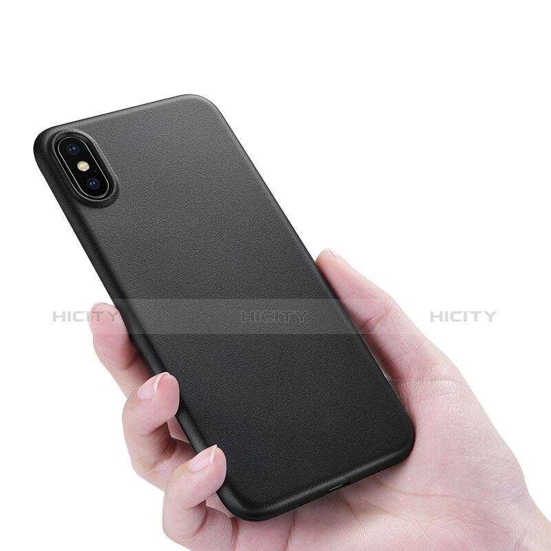 Funda Dura Ultrafina Transparente Mate para Apple iPhone Xs Negro