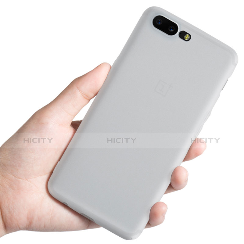 Funda Dura Ultrafina Transparente Mate para OnePlus 5 Blanco