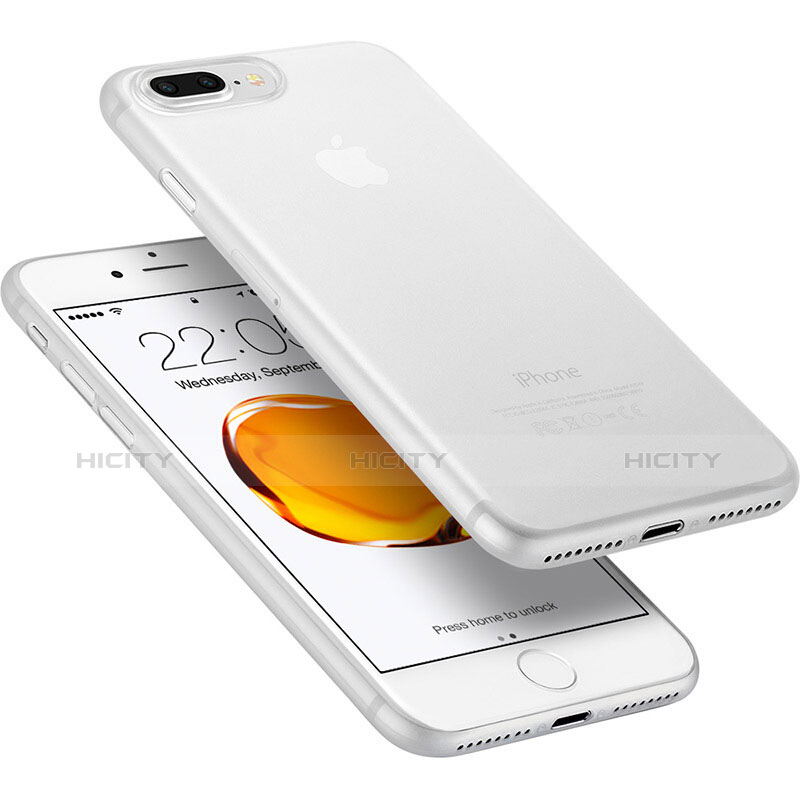 Funda Dura Ultrafina Transparente Mate W01 para Apple iPhone 8 Plus Blanco