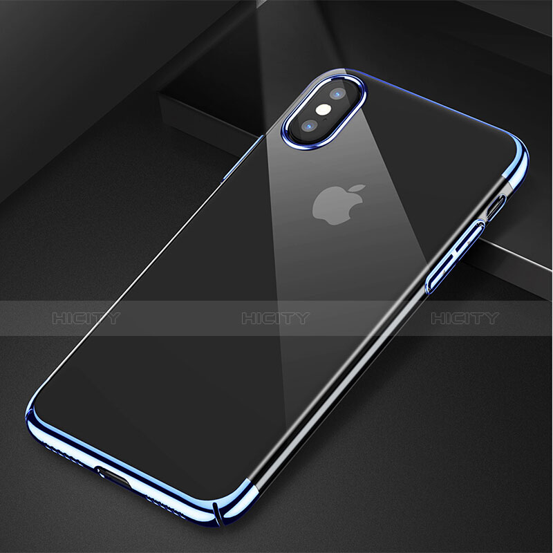 Funda Dura Ultrafina Transparente para Apple iPhone X Azul