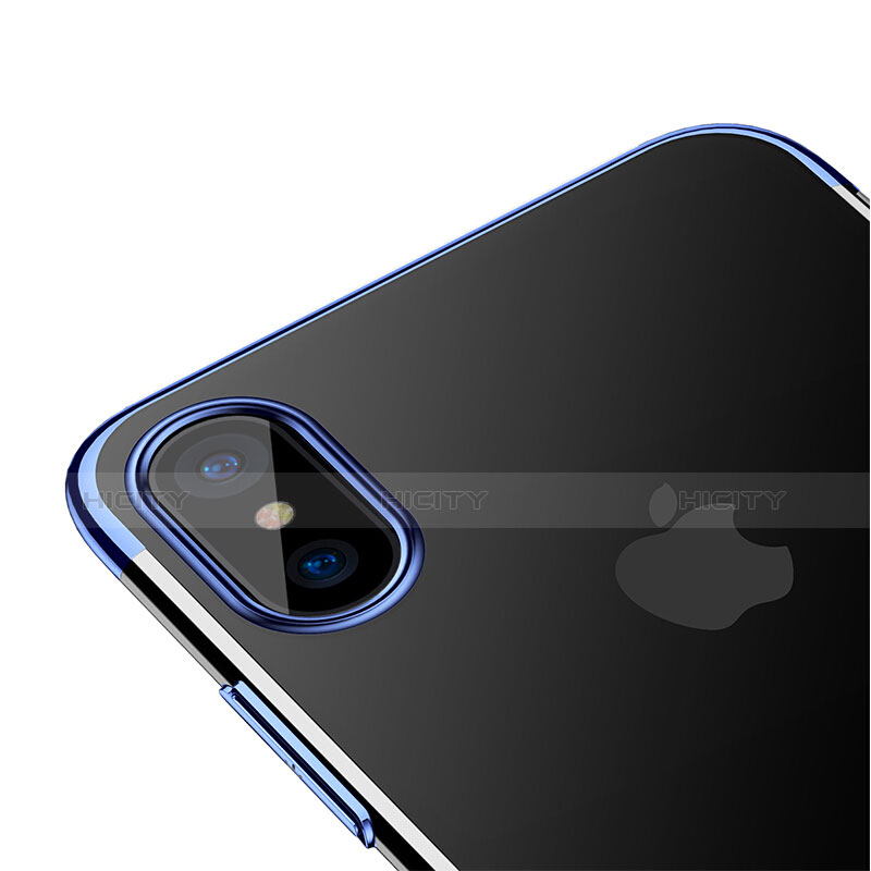 Funda Dura Ultrafina Transparente para Apple iPhone Xs Max Azul