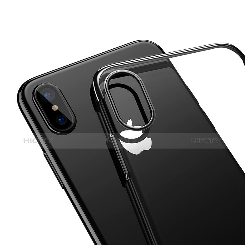 Funda Dura Ultrafina Transparente para Apple iPhone Xs Negro