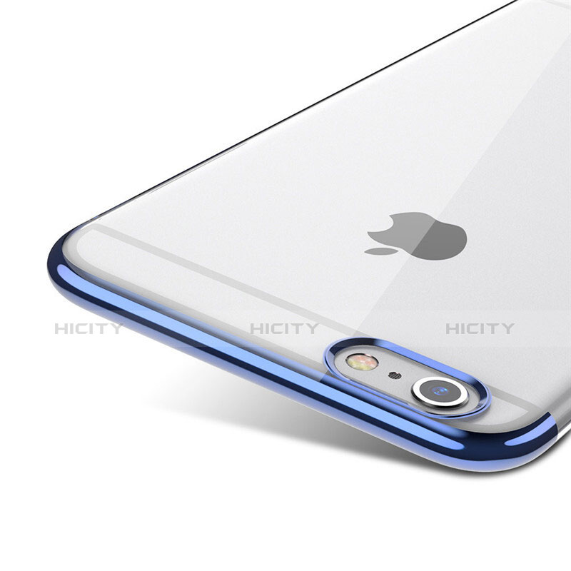 Funda Dura Ultrafina Transparente T01 para Apple iPhone 6 Plus Azul