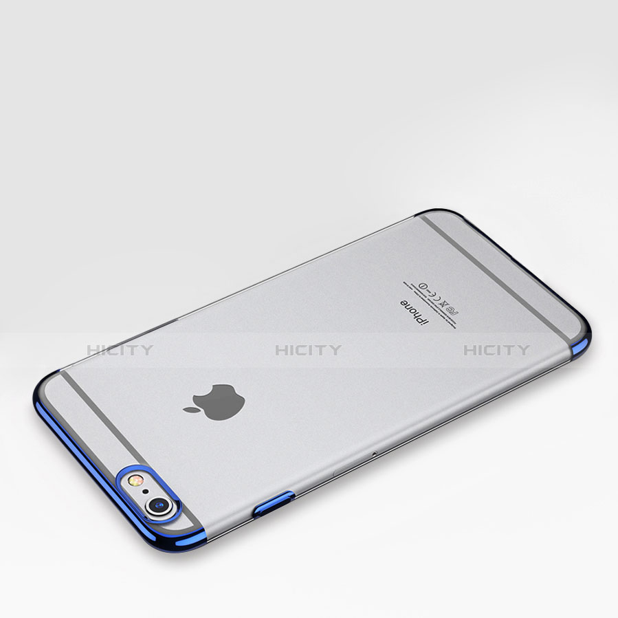 Funda Dura Ultrafina Transparente T01 para Apple iPhone 6 Plus Azul