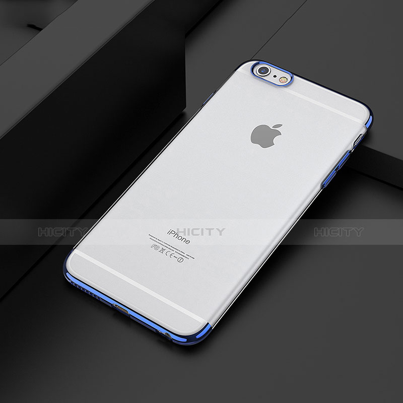 Funda Dura Ultrafina Transparente T01 para Apple iPhone 6 Plus Azul