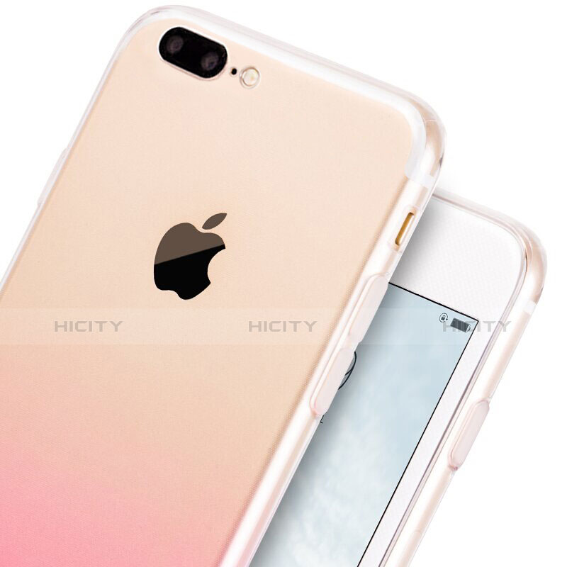 Funda Gel Ultrafina Transparente Gradiente G01 para Apple iPhone 8 Plus Rosa