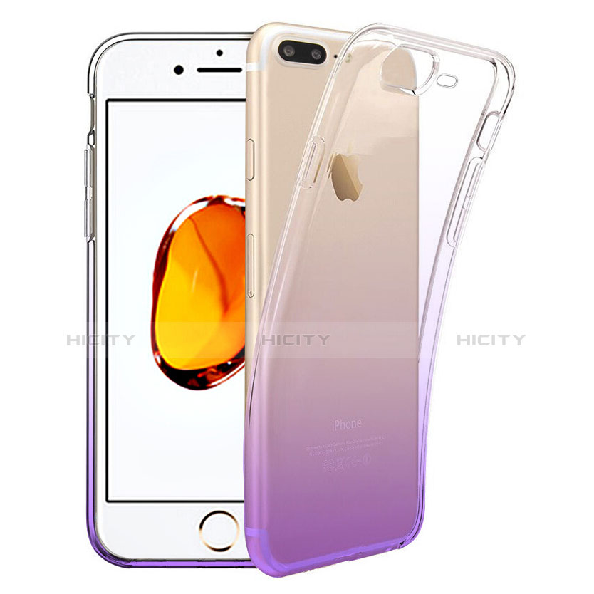 Funda Gel Ultrafina Transparente Gradiente para Apple iPhone 7 Plus Morado