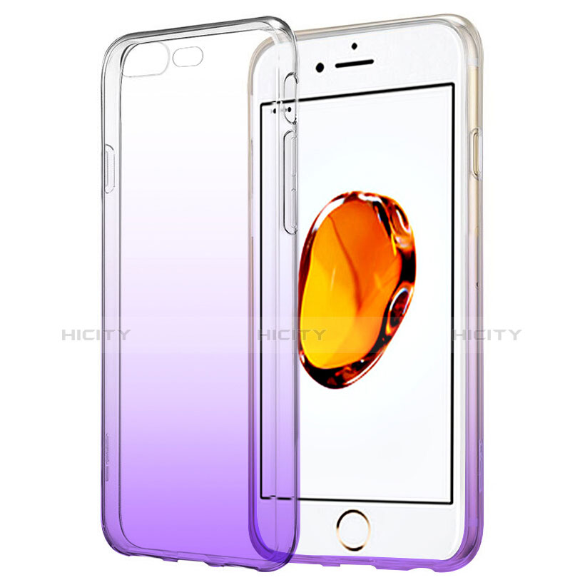 Funda Gel Ultrafina Transparente Gradiente para Apple iPhone 7 Plus Morado