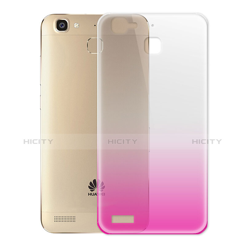 Funda Gel Ultrafina Transparente Gradiente para Huawei Enjoy 5S Rosa Roja