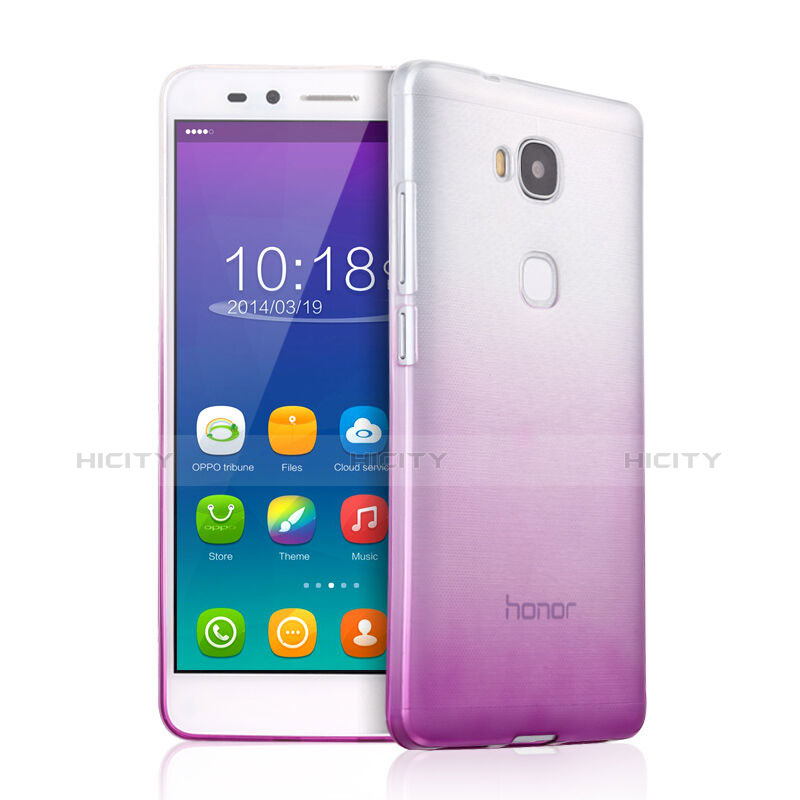 Funda Gel Ultrafina Transparente Gradiente para Huawei Honor X5 Morado