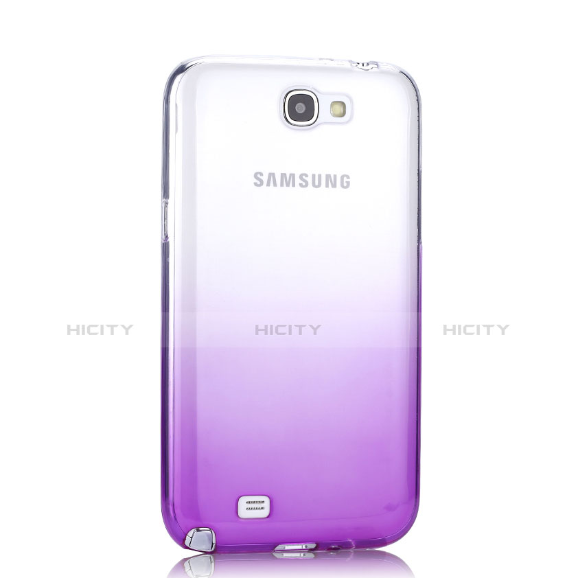 Funda Gel Ultrafina Transparente Gradiente para Samsung Galaxy Note 2 N7100 N7105 Morado