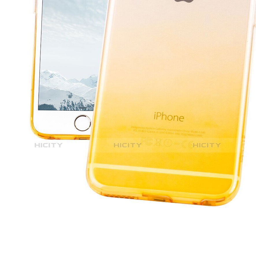 Funda Gel Ultrafina Transparente Gradiente Z01 para Apple iPhone 6 Amarillo