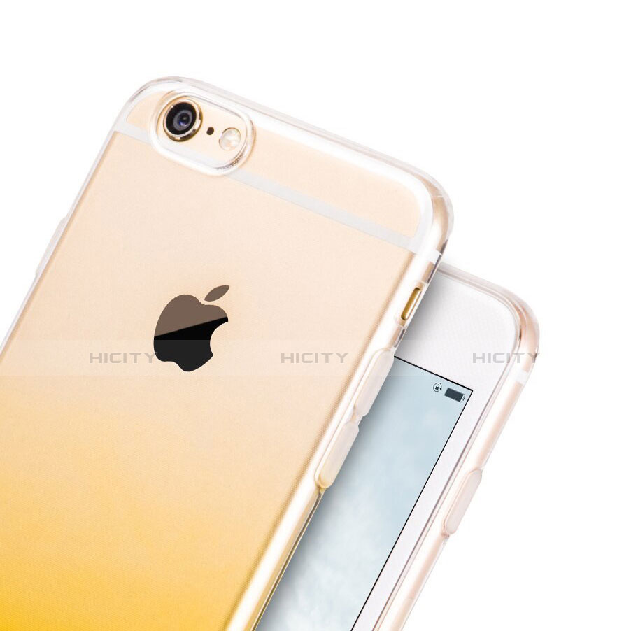 Funda Gel Ultrafina Transparente Gradiente Z01 para Apple iPhone 6 Amarillo