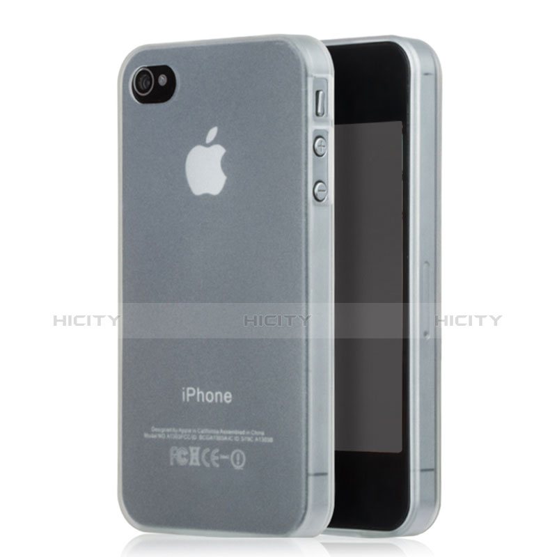 Funda Gel Ultrafina Transparente Mate para Apple iPhone 4 Blanco