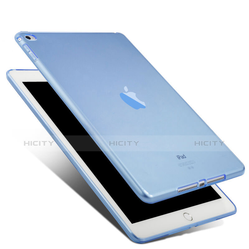 Funda Gel Ultrafina Transparente para Apple iPad Air 2 Azul Cielo