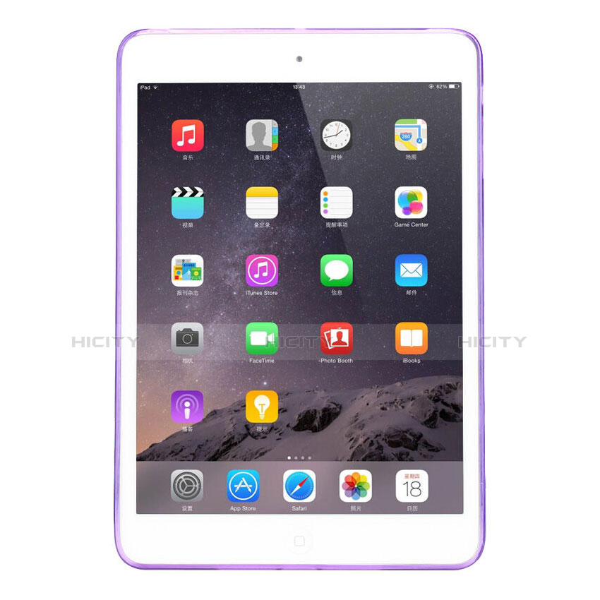 Funda Gel Ultrafina Transparente para Apple iPad Mini 3 Morado