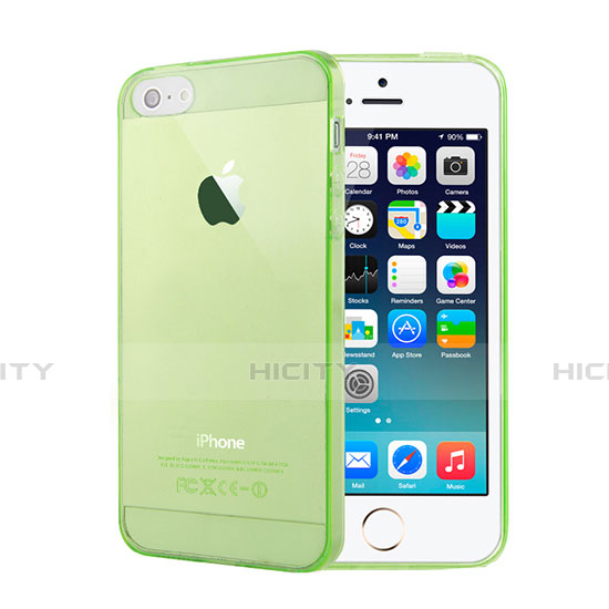 Funda Gel Ultrafina Transparente para Apple iPhone 5 Verde