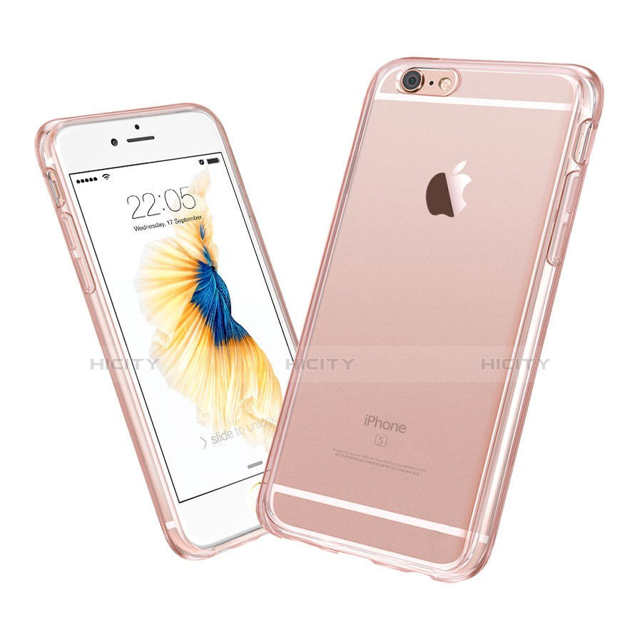 Funda Gel Ultrafina Transparente para Apple iPhone 6S Plus Oro Rosa